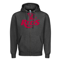Charcoal Heather queensland reds rugby super league Zipper Hoodie - linhVisuals