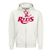 Oatmeal Heather queensland reds rugby super league Zipper Hoodie - linhVisuals