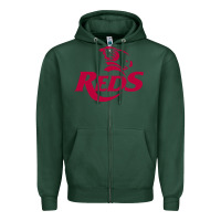 Sports Green queensland reds rugby super league Zipper Hoodie - linhVisuals