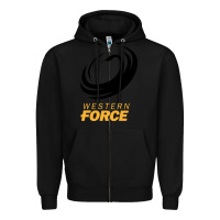 Black western force rugby super league Zipper Hoodie - linhVisuals