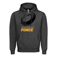 Charcoal Heather western force rugby super league Zipper Hoodie - linhVisuals