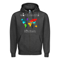 Charcoal Heather world central kitchen Zipper Hoodie - linhVisuals