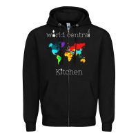 Black world central kitchen Zipper Hoodie - linhVisuals