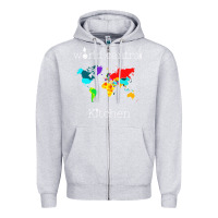 Heather Grey world central kitchen Zipper Hoodie - linhVisuals