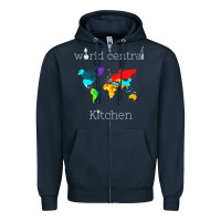 Navy world central kitchen Zipper Hoodie - linhVisuals