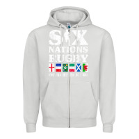 Dove Grey rugby 6 nations england france ireland italy scotland wales t shirt Zipper Hoodie - linhVisuals