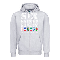 Heather Grey rugby 6 nations england france ireland italy scotland wales t shirt Zipper Hoodie - linhVisuals