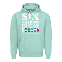 Seafoam rugby 6 nations england france ireland italy scotland wales t shirt Zipper Hoodie - linhVisuals