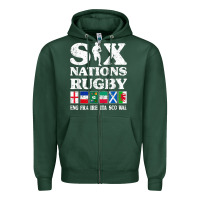 Sports Green rugby 6 nations england france ireland italy scotland wales t shirt Zipper Hoodie - linhVisuals