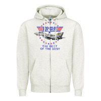 Oatmeal Heather top gun the best of the best Zipper Hoodie - linhVisuals