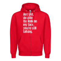 Red trending sarcastic adult humor Zipper Hoodie - linhVisuals