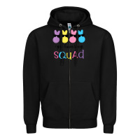 Black easter egg hunting squad kindergarten squad girls boys kids Zipper Hoodie - linhVisuals