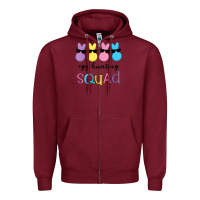 Burgundy easter egg hunting squad kindergarten squad girls boys kids Zipper Hoodie - linhVisuals