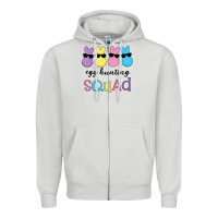 Dove Grey easter egg hunting squad kindergarten squad girls boys kids Zipper Hoodie - linhVisuals