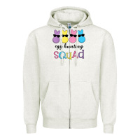 Oatmeal Heather easter egg hunting squad kindergarten squad girls boys kids Zipper Hoodie - linhVisuals