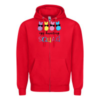 Red easter egg hunting squad kindergarten squad girls boys kids Zipper Hoodie - linhVisuals