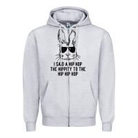 Heather Grey sunglass bunny hip hop hippity  easter gift  mens & womens t shirt Zipper Hoodie - linhVisuals
