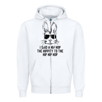 White sunglass bunny hip hop hippity  easter gift  mens & womens t shirt Zipper Hoodie - linhVisuals