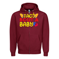 Burgundy taco bout a baby pregnancy announcement cinco de mayo party t shirt Zipper Hoodie - linhVisuals