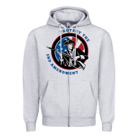 Heather Grey american patriot Zipper Hoodie - linhVisuals