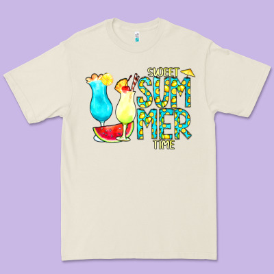 Sweet Summer Time Turquoise Yellow Premium Tee Designed By Cowcowdesign