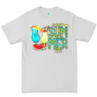 Dove Grey sweet summer time turquoise yellow Premium Tee - CowCowDesign
