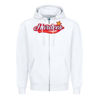 White hardee's Zipper Hoodie - linhVisuals