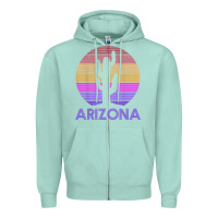 Seafoam arizona   vintage retro cactus souvenir gift t shirt Zipper Hoodie - linhVisuals