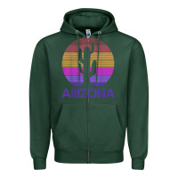 Sports Green arizona   vintage retro cactus souvenir gift t shirt Zipper Hoodie - linhVisuals