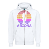 White arizona   vintage retro cactus souvenir gift t shirt Zipper Hoodie - linhVisuals