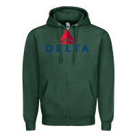 Sports Green DELTA Zipper Hoodie - linhVisuals