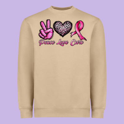 Peace Love Cure Heavyweight Sweatshirt Designed By Jahusdesignshop