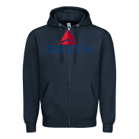 Navy DELTA Zipper Hoodie - linhVisuals