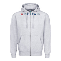 Heather Grey DELTA SKY TEAM Zipper Hoodie - linhVisuals