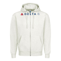 Oatmeal Heather DELTA SKY TEAM Zipper Hoodie - linhVisuals