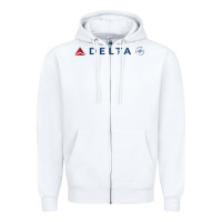 White DELTA SKY TEAM Zipper Hoodie - linhVisuals