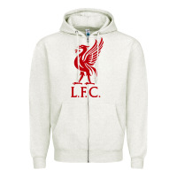 Oatmeal Heather LIVERPOOL TEAM Zipper Hoodie - linhVisuals