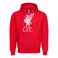 Red LIVERPOOL CLUB Zipper Hoodie - linhVisuals