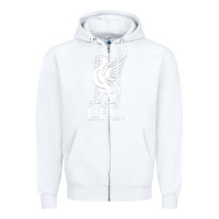 White LIVERPOOL CLUB Zipper Hoodie - linhVisuals