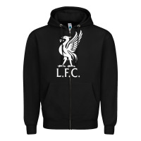 Black LIVERPOOL CLUB Zipper Hoodie - linhVisuals