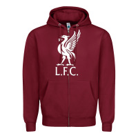 Burgundy LIVERPOOL CLUB Zipper Hoodie - linhVisuals