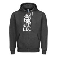 Charcoal Heather LIVERPOOL CLUB POPULAR Zipper Hoodie - linhVisuals