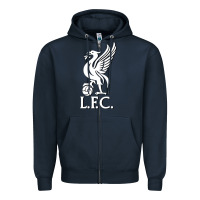 Navy LIVERPOOL CLUB POPULAR Zipper Hoodie - linhVisuals