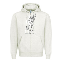 Oatmeal Heather LIVERPOOL CLUB POPULAR Zipper Hoodie - linhVisuals