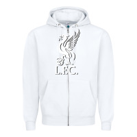 White LIVERPOOL CLUB POPULAR Zipper Hoodie - linhVisuals