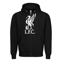 Black LIVERPOOL CLUB POPULAR Zipper Hoodie - linhVisuals