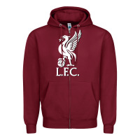 Burgundy LIVERPOOL CLUB POPULAR Zipper Hoodie - linhVisuals