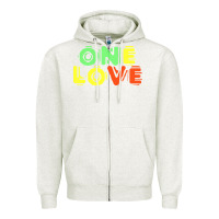 Oatmeal Heather reggae colors t  shirtone love reggae lovers pattern t  shirt Zipper Hoodie - linhVisuals
