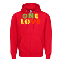 Red reggae colors t  shirtone love reggae lovers pattern t  shirt Zipper Hoodie - linhVisuals