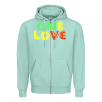 Seafoam reggae colors t  shirtone love reggae lovers pattern t  shirt Zipper Hoodie - linhVisuals
